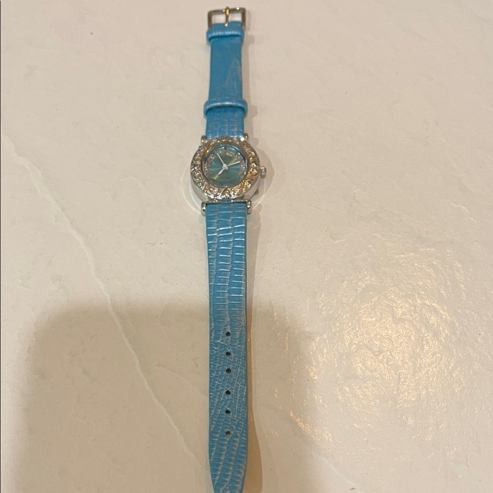 Turquoise Blue Women's Fashion Watch with Crystal Accents